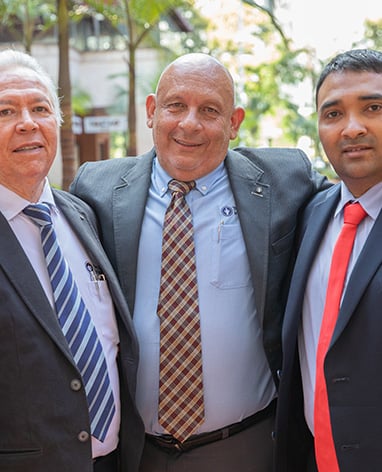 Church leaders smiling looking at camera