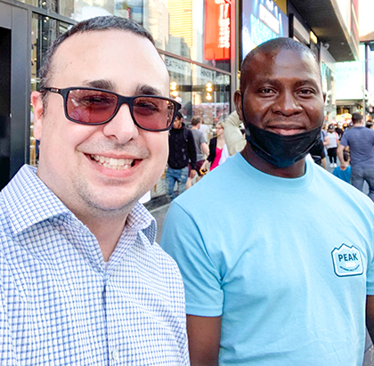 Reza (left) with Clifton, who accepted Jesus Christ as his Savior during the 2021 New York City Blitz